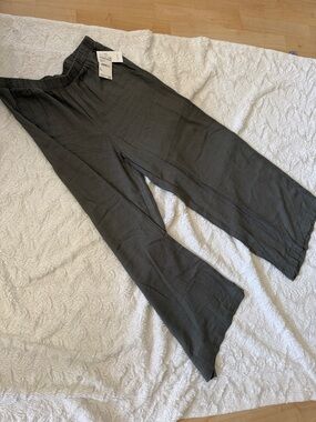 Nordstrom Olive Green Wide-Leg Pull-On Pants